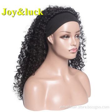Black Hairband For Black Women  Natural Curl Ladies Head Band Wig Scarf Hair Long Kinky Curly Headband Wig Synthetic Hair Wigs